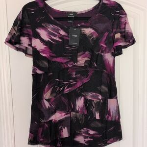 Lemonni Purple Multi-Brush Print Short Sleeve Tee
